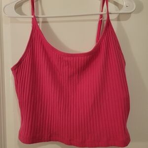 Old Navy Pink Ribbed Cropped Camisole Sz Lg